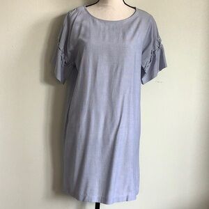 Madewell Stripe Lace up sleeve shirt dress